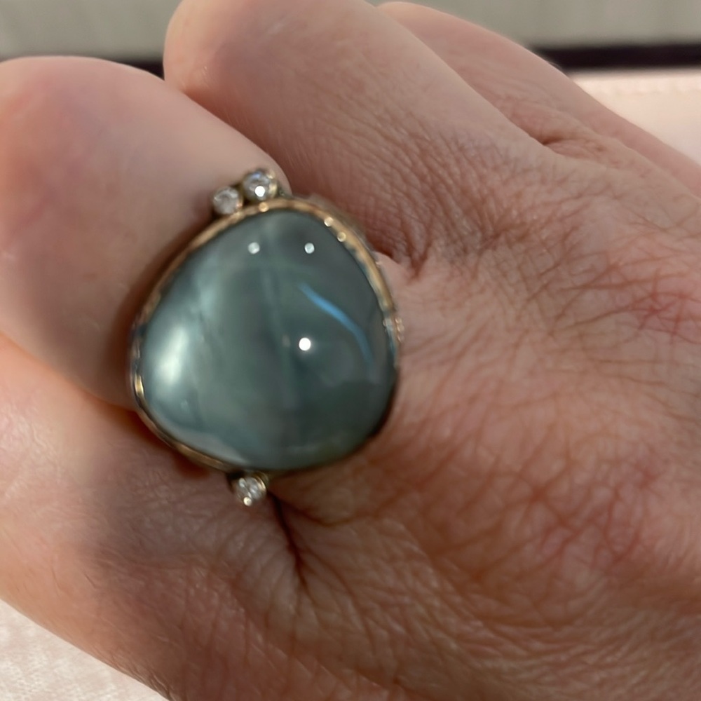 Jamie Joseph gemstone and diamond sterling/14K ring. Size 8